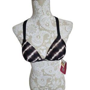 Hula Honey Swimwear Bikini Top Electric Tie Dye Pushup NWT Juniors Women's Small